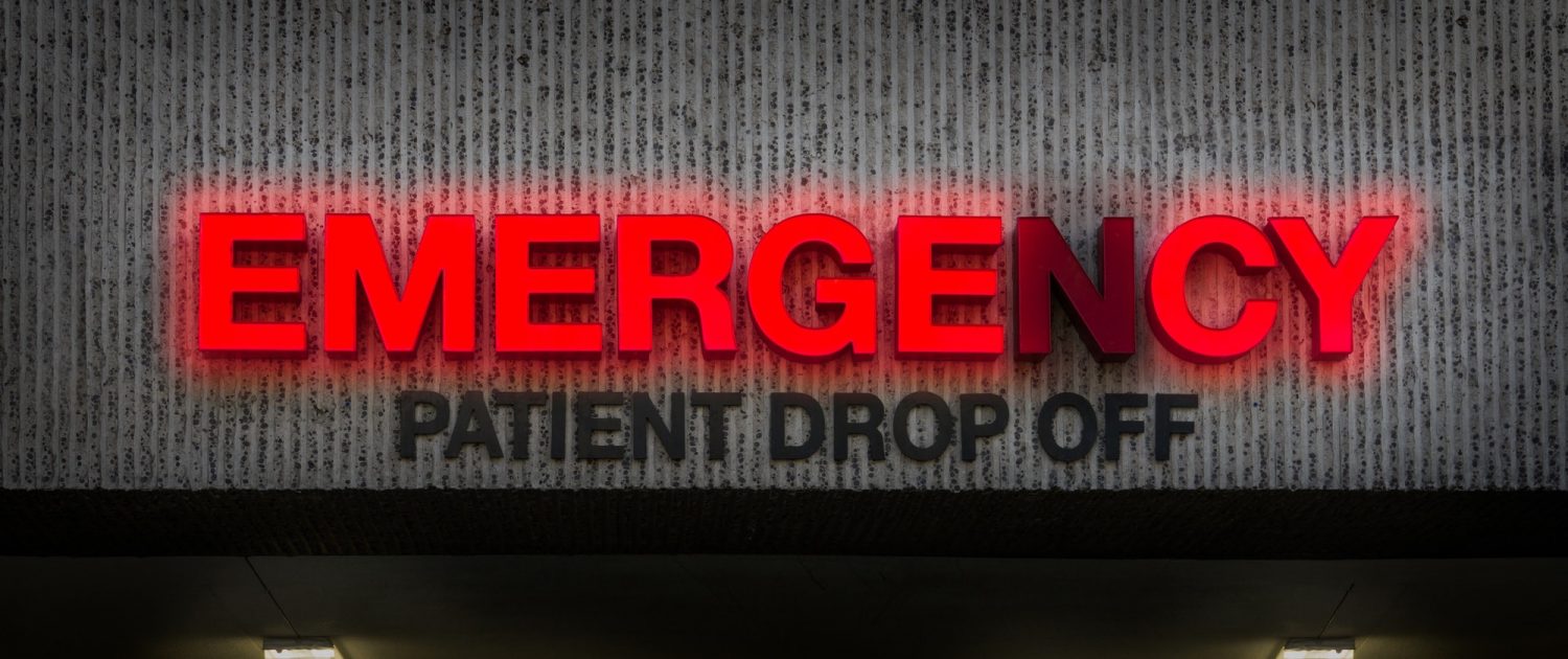 Rundown Hospital ER Drop Off Sign